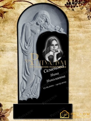 Памятник резной из гранита ЧПУ "Скорбящая мать" — ritualum.ru
